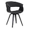 Armen Living Summer Contemporary Dining Chair in Black Brush Wood Finish and Charcoal Fabric LCSUCHBLCH - alternate 1